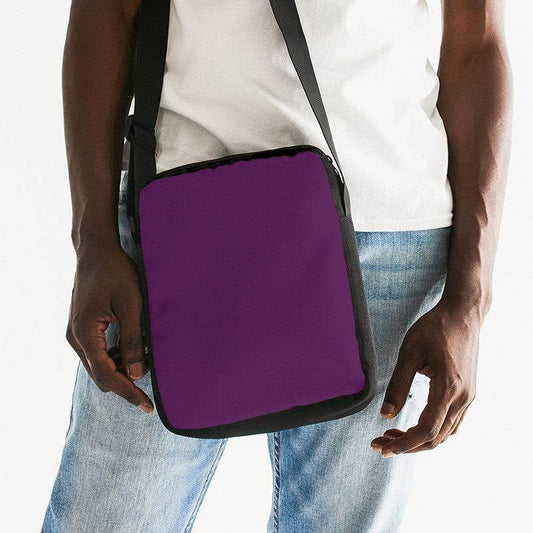 Deep Medium Magenta Messenger Pouch (M-ME-DE) - Man Front CloseUp
