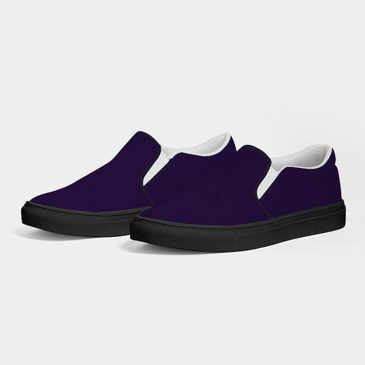 Deep Medium Purple Women's Slip-On Canvas Sneakers (PU-ME-DE) - Side 3