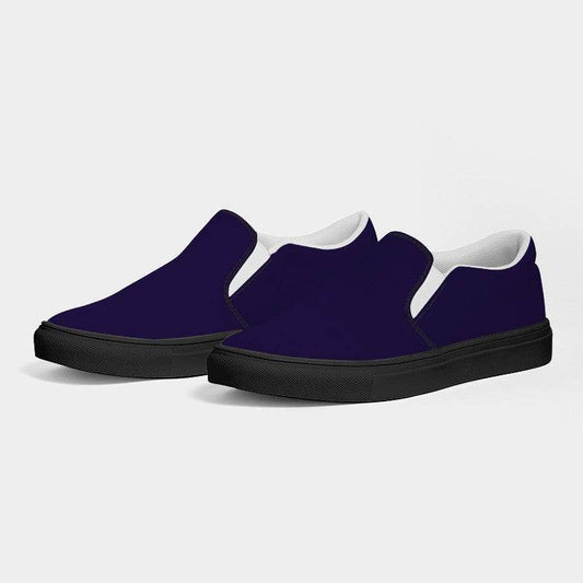 Deep Medium Purple Women's Slip-On Canvas Sneakers (PUI1-ME-DE) - Side 3