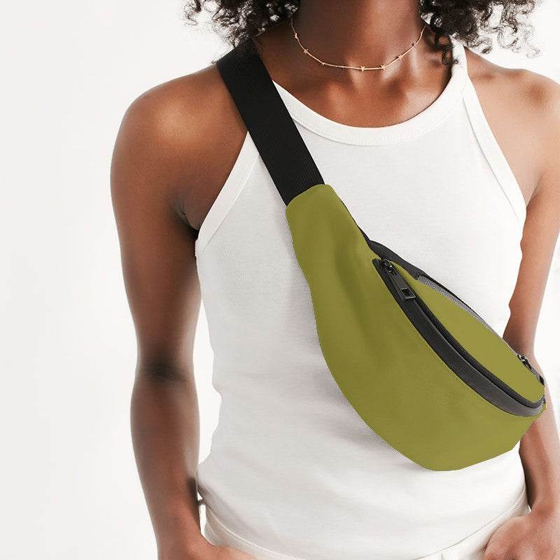 Deep Medium Yellow Belt Bag (LY2-ME-DE) - Woman Front CloseUp
