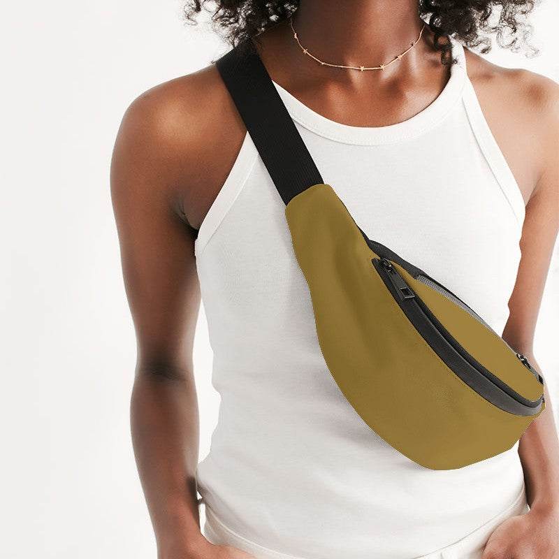 Deep Medium Yellow Belt Bag (YO1-ME-DE) - Woman Front CloseUp