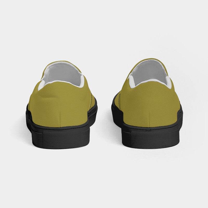 Deep Medium Yellow Women's Slip-On Canvas Sneakers (LY3-ME-DE) - Back