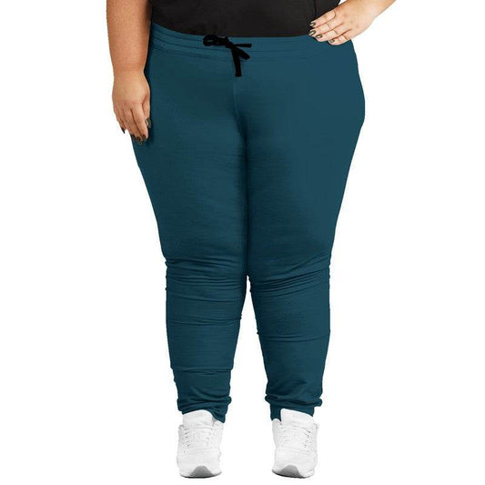 Deep Muted Cyan Joggers PLUS (BC2-MU-DE) - Woman Front PLUS