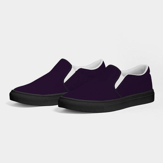 Deep Muted Purple Women's Slip-On Canvas Sneakers (MPU2-MU-DE) - Side 3