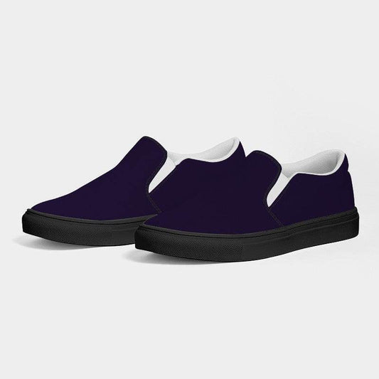 Deep Muted Purple Women's Slip-On Canvas Sneakers (PU-MU-DE) - Side 3