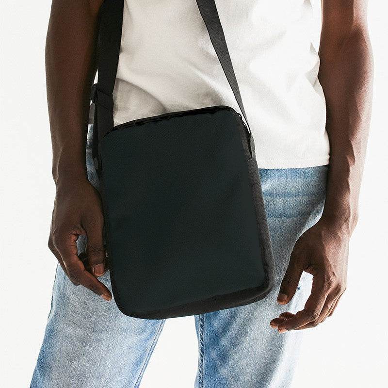 Deep Neutral Blue-Green Messenger Pouch (BG-NE-DE) - Man Front CloseUp