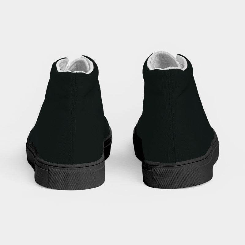 Deep Neutral Blue-Green Women's High-Top Canvas Sneakers (BG-NE-DE) - Back