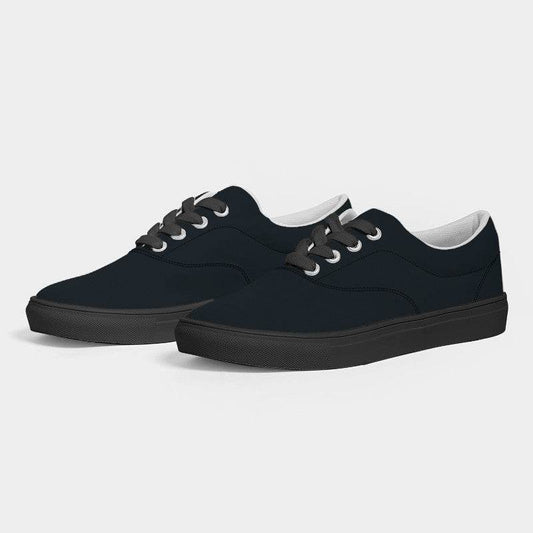 Deep Neutral Blue Men's Canvas Sneakers (B-NE-DE) - Side 3