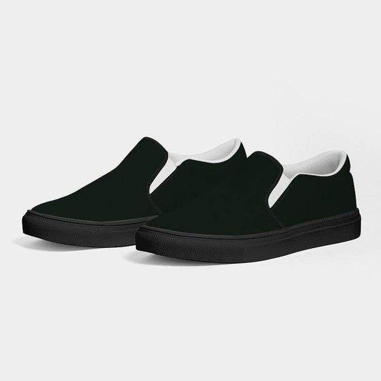 Deep Neutral Green Men's Slip-On Canvas Sneakers (G-NE-DE) - Side 3