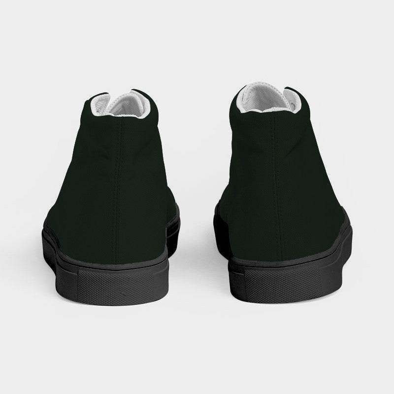 Deep Neutral Green Women's High-Top Canvas Sneakers (G-NE-DE) - Back