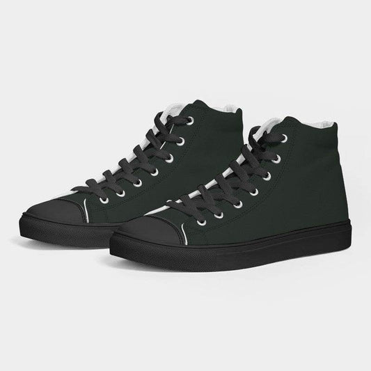 Deep Neutral Green Women's High-Top Canvas Sneakers (G-NE-DE) - Side 3