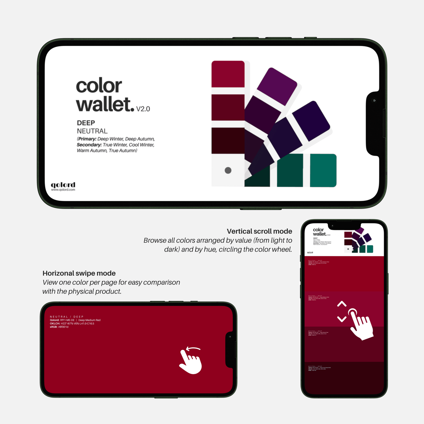 Deep & Neutral | Digital Color Wallet | Deep Winter & Deep Autumn - Qolord