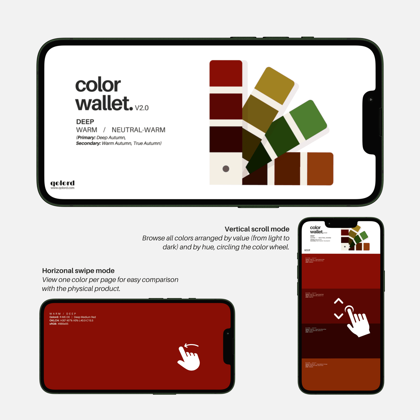 Deep & Warm | Digital Color Wallet | Deep Autumn & True Autumn - Qolord
