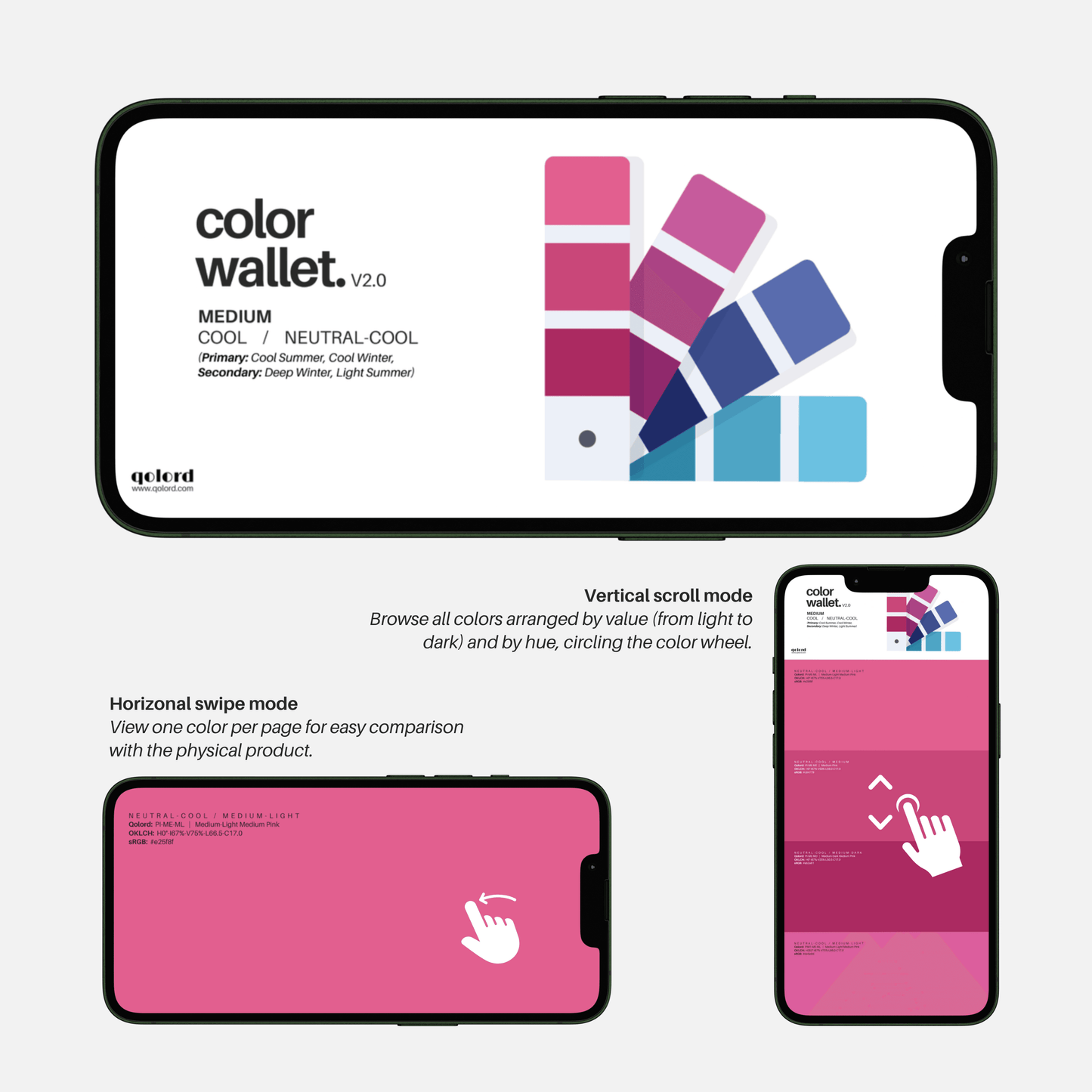 Medium & Cool | Digital Color Wallet | Cool Summer & Cool Winter - Qolord