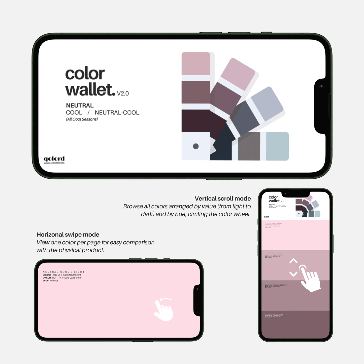 Neutral & Cool | Digital Color Wallet | Cool Seasons - Qolord