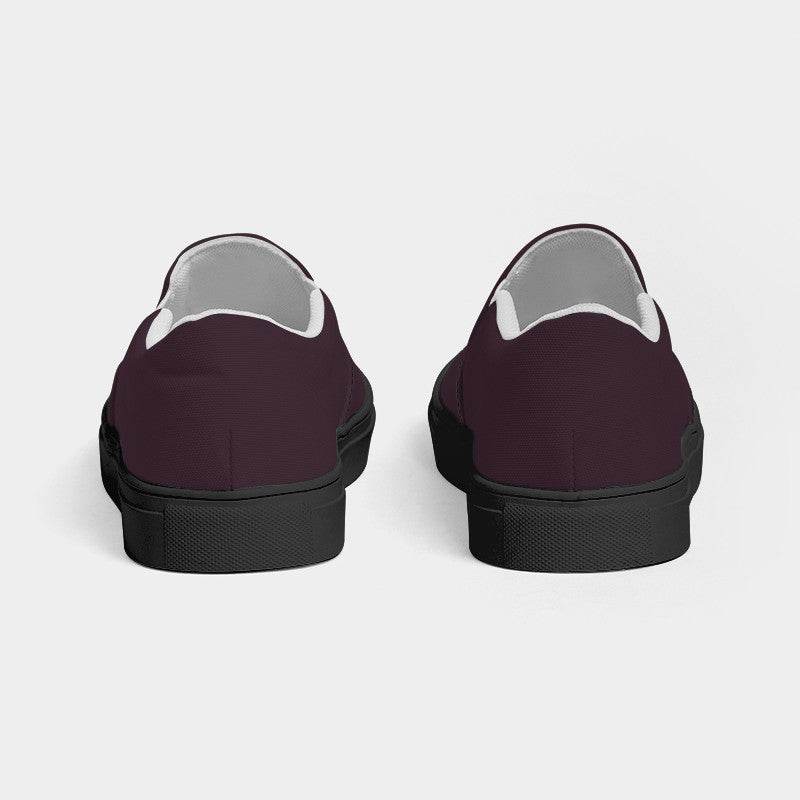 Eggplant Women's Slip-On Canvas Sneakers (PIM2-NE-DA) - Back