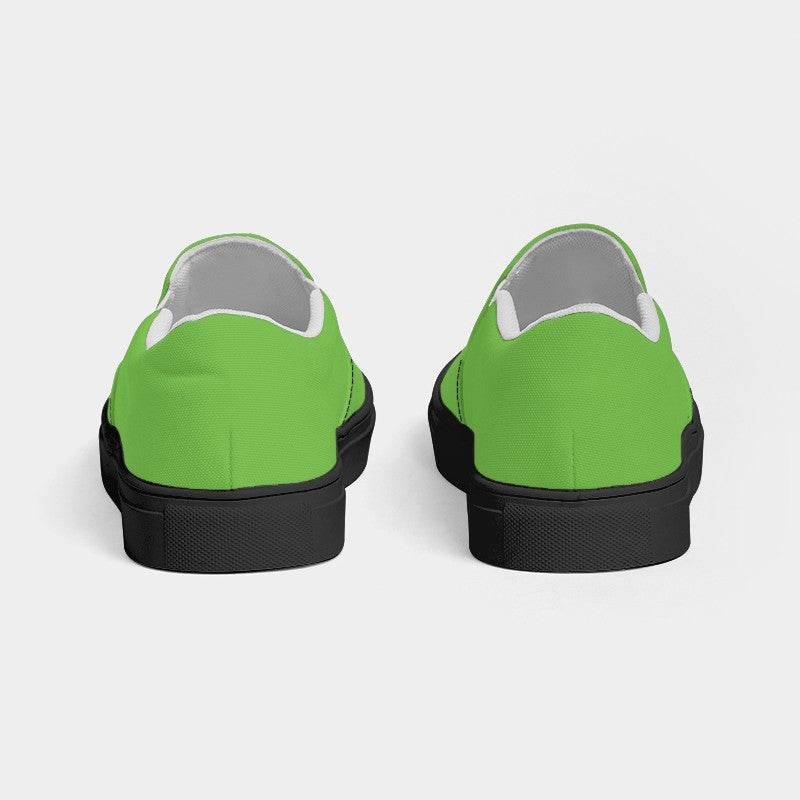 Electric Green Men's Slip-On Canvas Sneakers (GL2-BR-ME) - Back