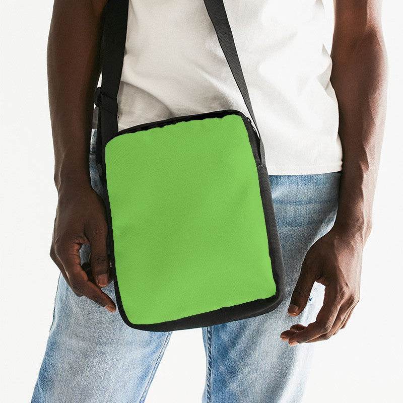 Electric Green Messenger Pouch (GL2-BR-ME) - Man Front CloseUp