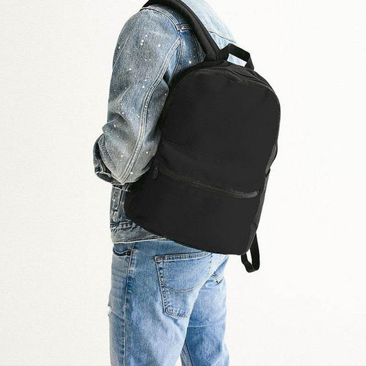 Faded Black Canvas Backpack (N-FN-DE) - Man Back CloseUp
