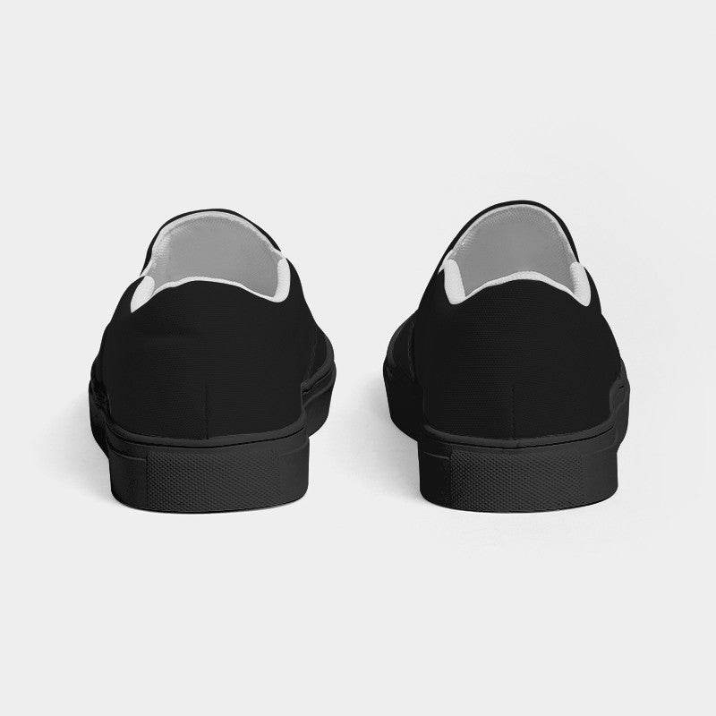 Faded Black Women's Slip-On Canvas Sneakers (N-FN-DE) - Back