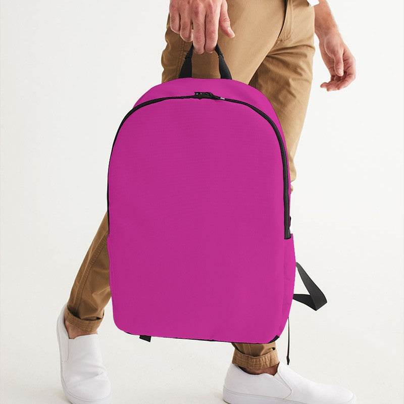 Fuchsia Waterproof Backpack (PIM2-BR-ME) - Man Holding CloseUp