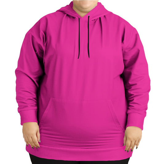 Hot Pink Hoodie PLUS (PIM1-BR-ME) - Woman Front PLUS