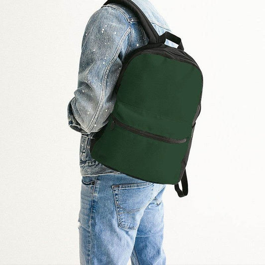 Hunter Green Canvas Backpack (G-FM-DA) - Man Back CloseUp