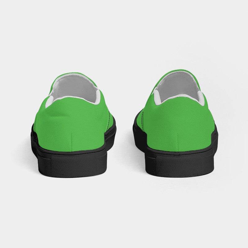 Kelly Green Men's Slip-On Canvas Sneakers (GL1-BR-ME) - Back