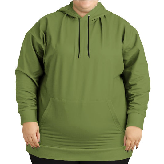 Khaki Green Hoodie PLUS (L-MU-MD) - Woman Front PLUS