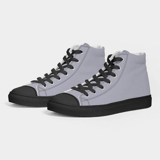 Lavender Gray Women's High-Top Canvas Sneakers (PUI2-NE-LG) - Side 3