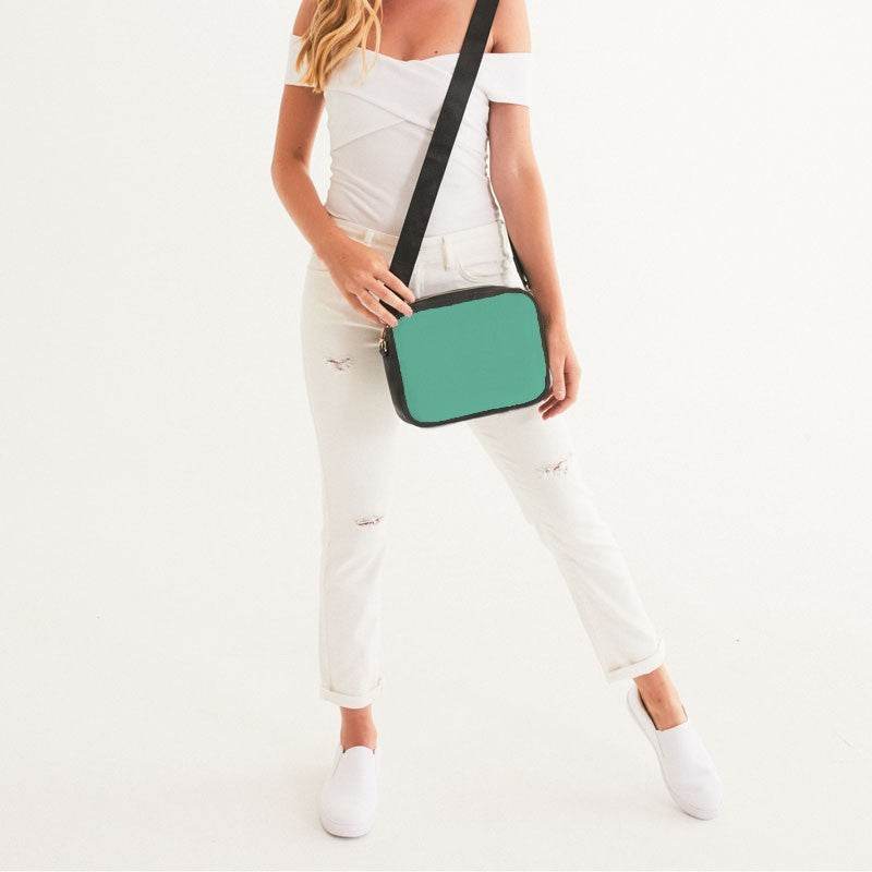 Light Clear Blue-Green Crossbody Bag (BGG1-CL-LI) - Woman Front
