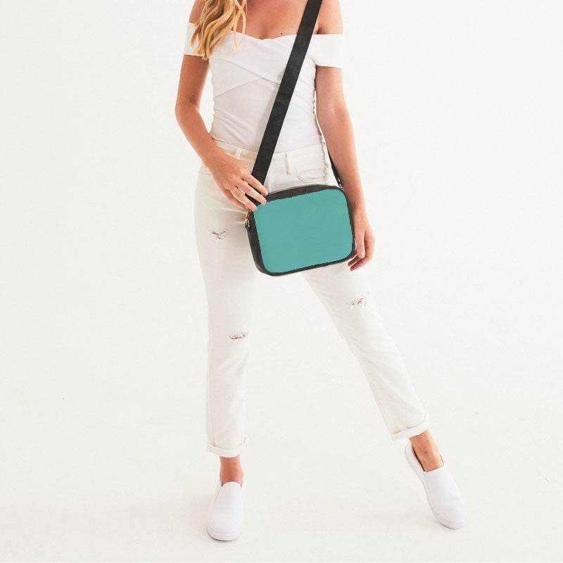 Light Clear Blue-Green Crossbody Bag (CBG3-CL-LI) - Woman Front