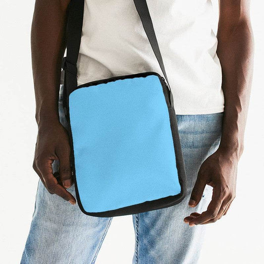 Light Clear Cyan Messenger Pouch (BC1-CL-LI) - Man Front CloseUp