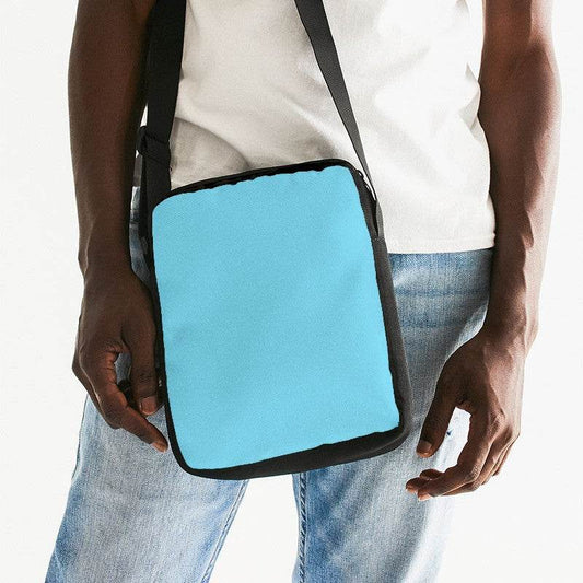 Light Clear Cyan Messenger Pouch (BC3-CL-LI) - Man Front CloseUp
