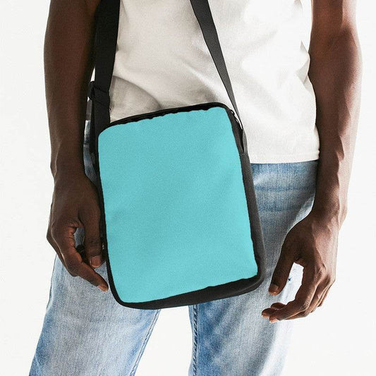 Light Clear Cyan Messenger Pouch (CBG1-CL-LI) - Man Front CloseUp