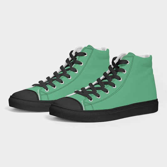 Light Clear Green Men's High-Top Canvas Sneakers (BGG3-CL-LI) - Side 3