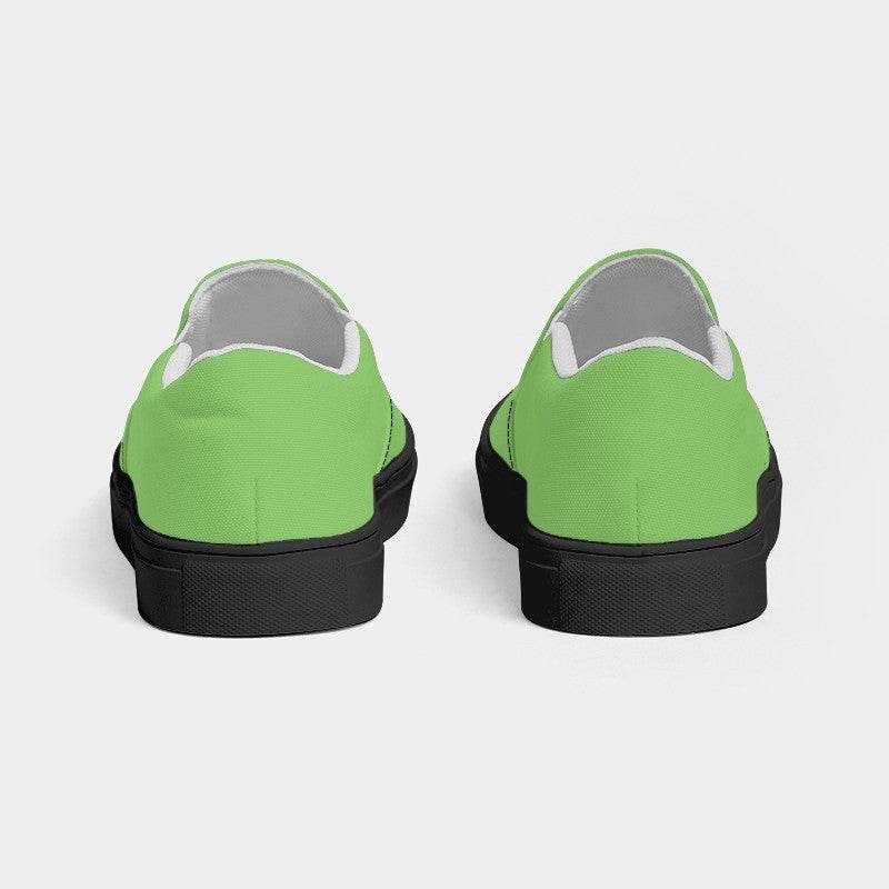 Light Clear Lime Men's Slip-On Canvas Sneakers (GL2-CL-LI) - Back