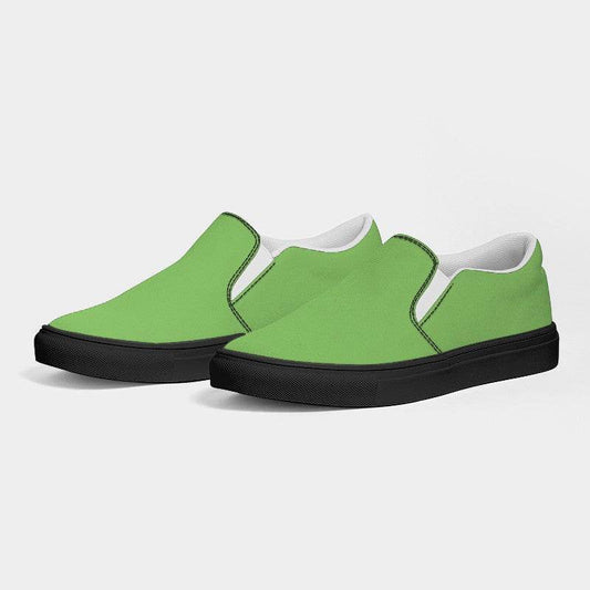 Light Clear Lime Men's Slip-On Canvas Sneakers (GL2-CL-LI) - Side 3