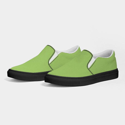 Light Clear Lime Men's Slip-On Canvas Sneakers (GL3-CL-LI) - Side 3