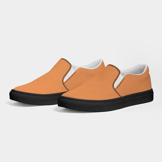 Light Clear Orange Women's Slip-On Canvas Sneakers (OR1-CL-LI) - Side 3