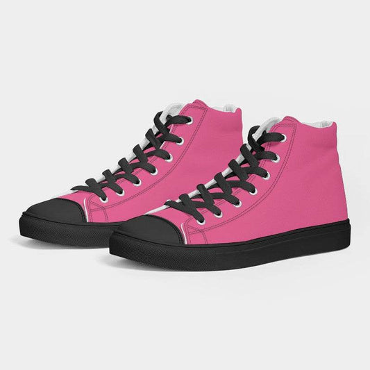 Light Clear Pink Men's High-Top Canvas Sneakers (PI-CL-LI) - Side 3