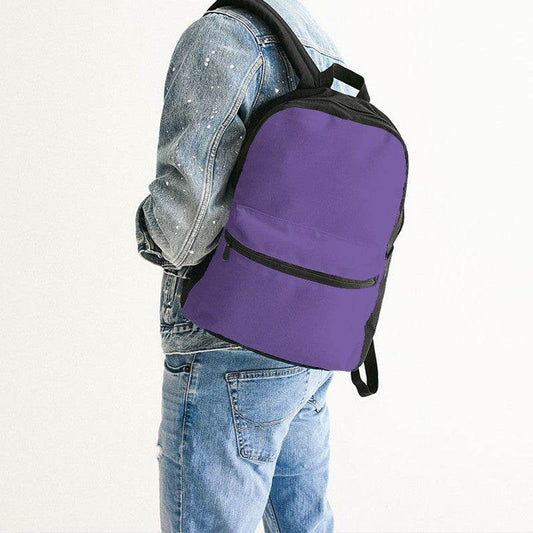 Light Clear Purple Canvas Backpack (PU-CL-LI) - Man Back CloseUp