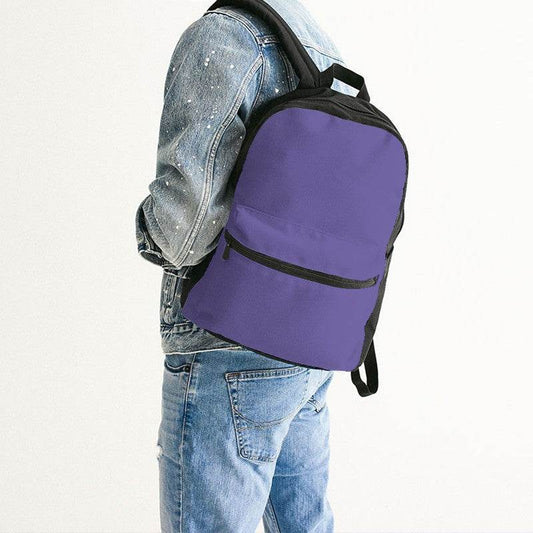 Light Clear Purple Canvas Backpack (PUI1-CL-LI) - Man Back CloseUp