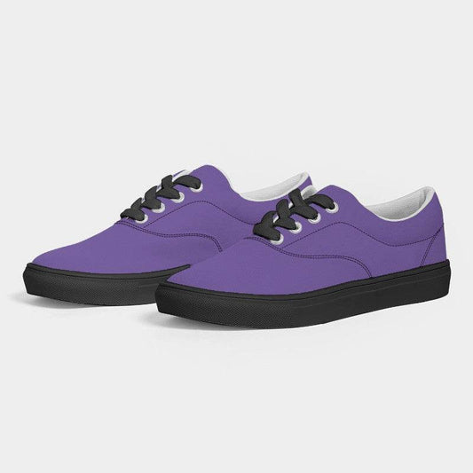 Light Clear Purple Men's Canvas Sneakers (PU-CL-LI) - Side 3