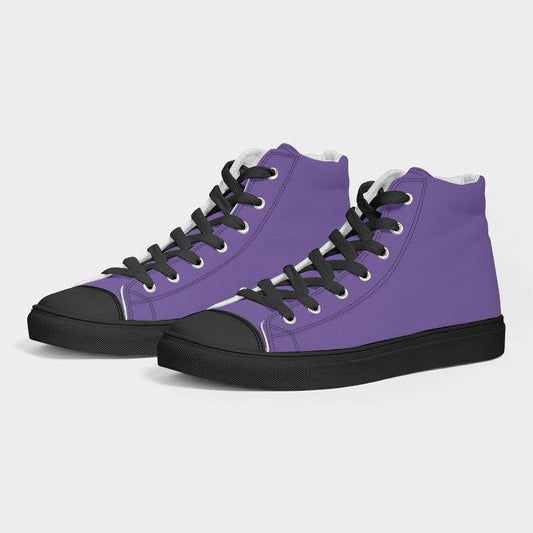 Light Clear Purple Women's High-Top Canvas Sneakers (PU-CL-LI) - Side 3