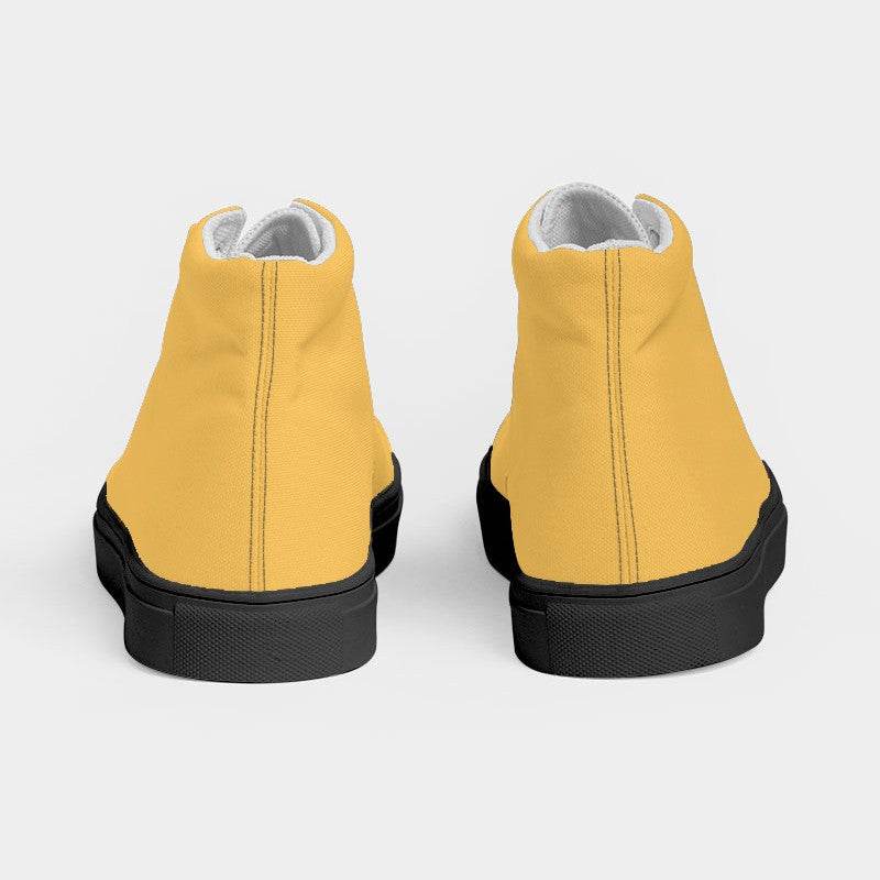 Light Clear Yellow Men's High-Top Canvas Sneakers (YO1-CL-LI) - Back