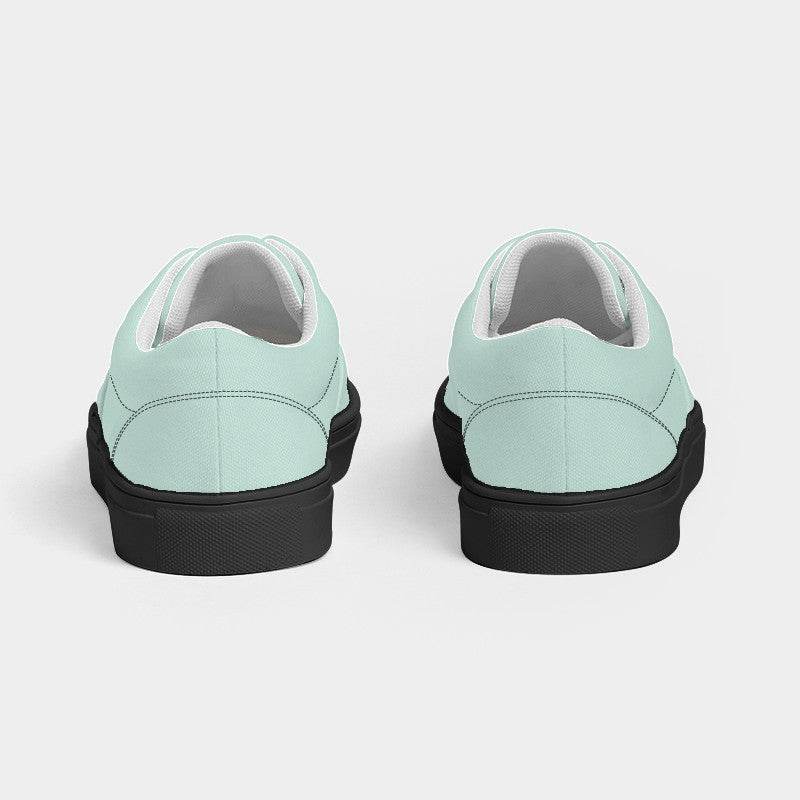 Light Fully-Muted Blue-Green Men's Canvas Sneakers (BG-FM-LI) - Back