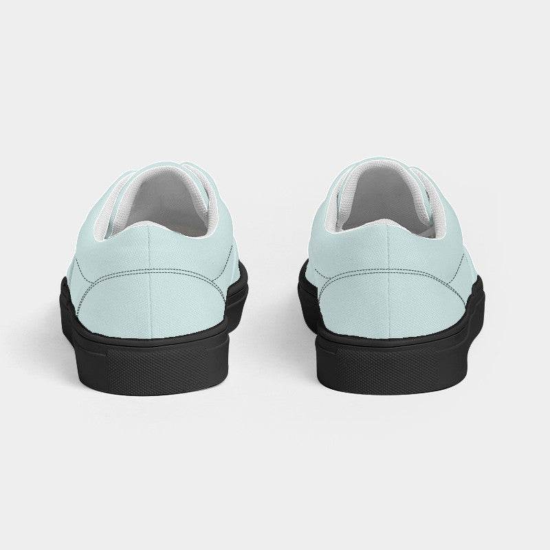 Light Fully-Muted Blue-Green Men's Canvas Sneakers (CBG2-FM-LI) - Back