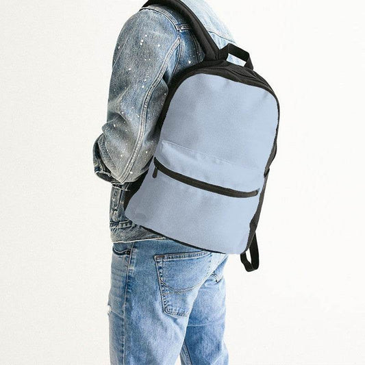 Light Fully-Muted Blue Canvas Backpack (IB2-FM-LI) - Man Back CloseUp