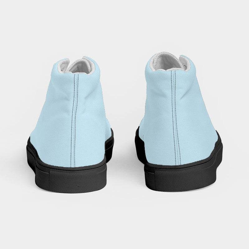 Light Fully-Muted Cyan Women's High-Top Canvas Sneakers (BC2-FM-LI) - Back